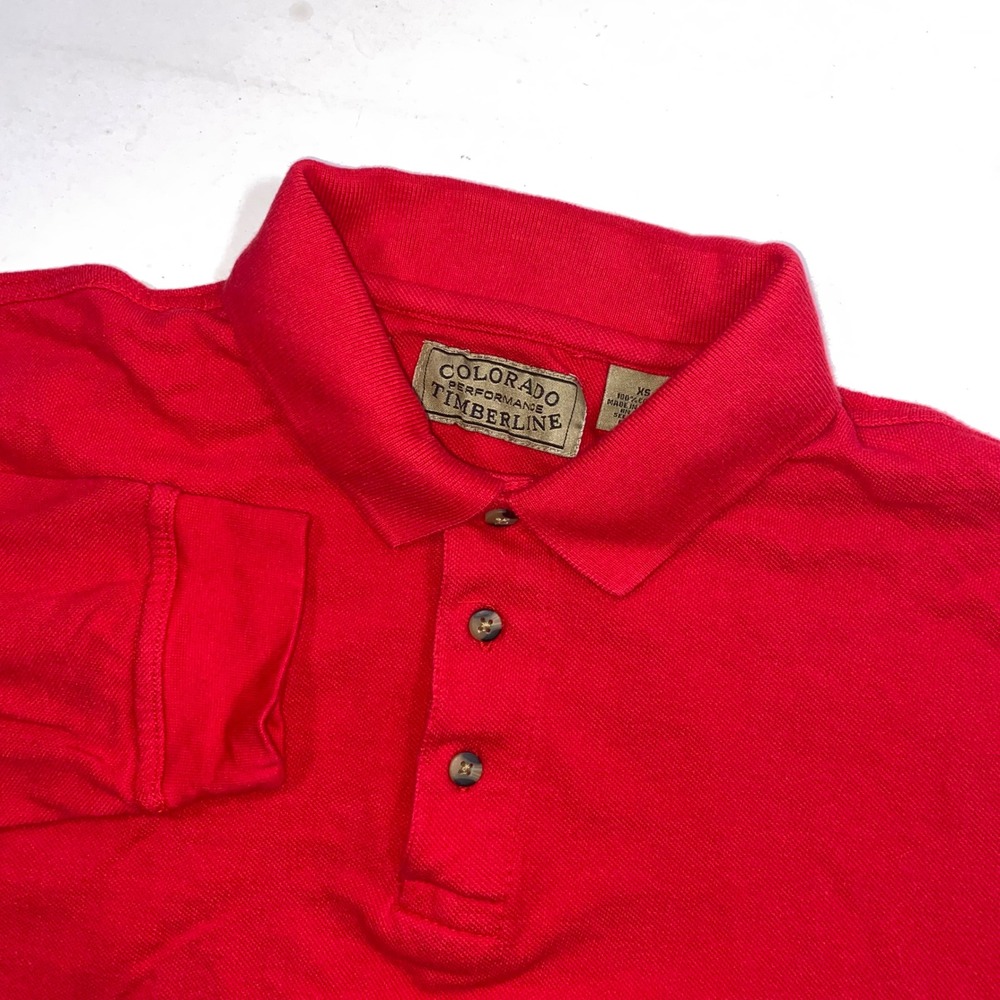Colorado Timberline Performance Red Long‎ Sleeve Collared Polo Shirt Men's XS